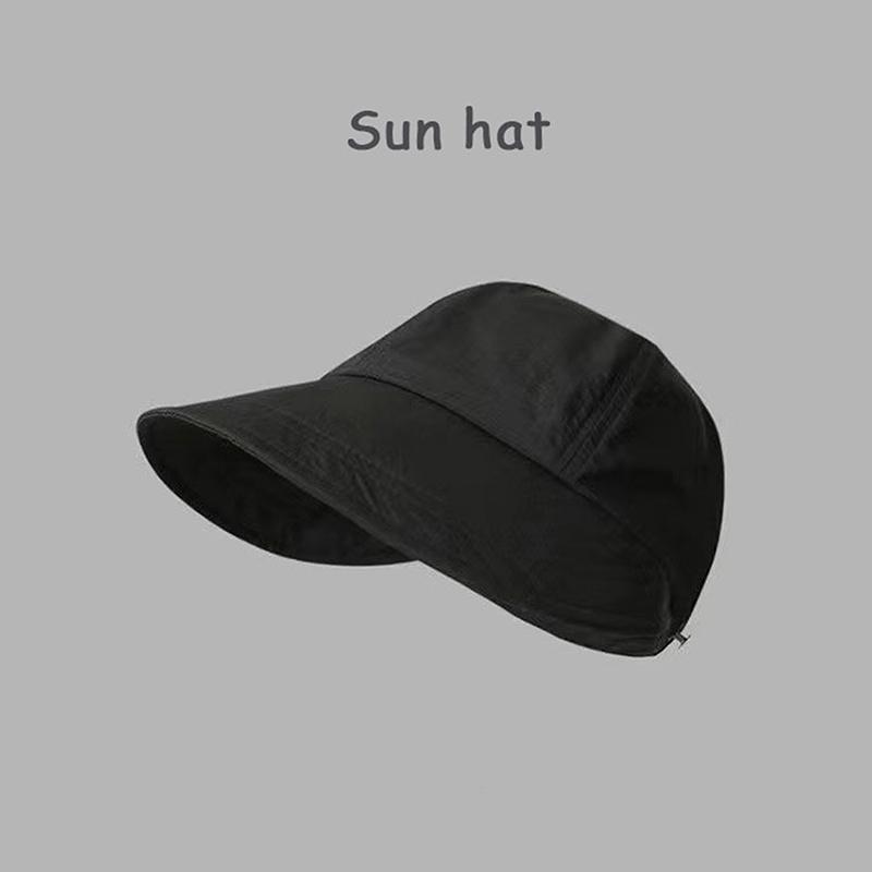 

Складная шляпа от солнца для женщин, пляжная шляпа от солнца, регулируемая шляпа рыбака чёрный