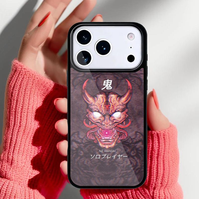 Hannya Demon Oni Phone Case for iPhone 17 16 15 14 13 Pro Max Back Cover for 12 11 Pro Coque