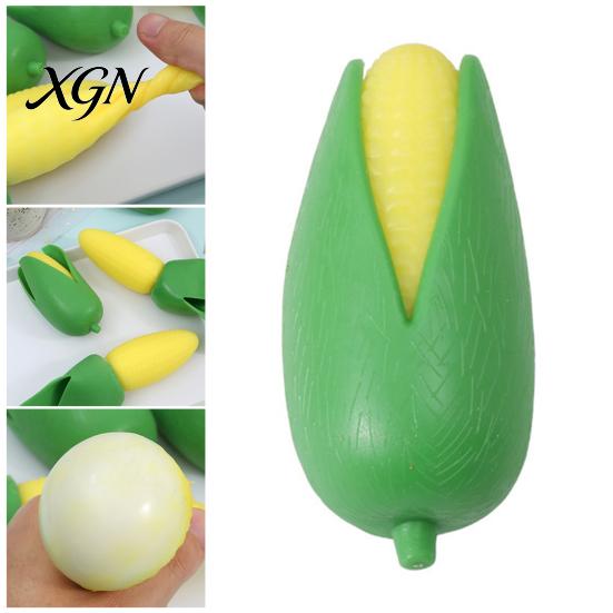 Fruit Sensory Toy Simulation Peeled Banana Squeeze Stretchy Slow Rebound Corn Fidget Portable Simulated Vegetable TPR Stress Ball