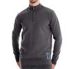 Men's Winter Solid Color Stand Collar Half Zipper Slim Fit Knit Long Sleeve Top