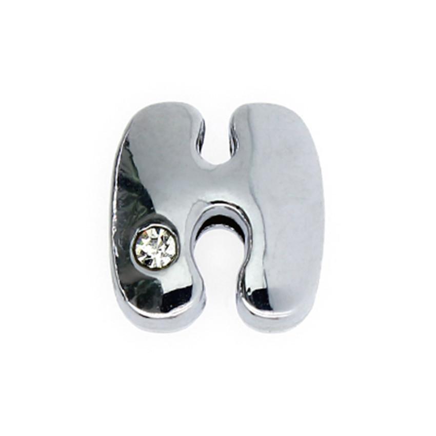 170pcs 8mm Silver Color Fat Slide Letter Charms Slider Alphabet A-Z For Leather Mesh Bracelet Keychain Necklace Jewelry Making
