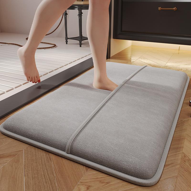 Memory Foam Bathroom Mat, Household Bathroom Absorbent Floor Mat, Shower Room Door Wiping Mat, Quick Drying Mat