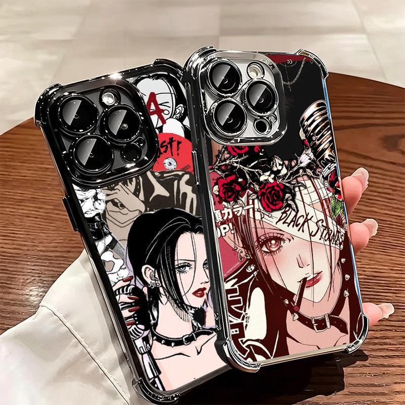 NaNa Osaki Anime Plating Phone Case For Iphone 16 17 Pro Max Air 16E 14 15 Plus 12 13 Mini Anti-Fall Airabag Cover