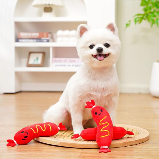 Squeaky Pet Toys Soft Short-Pile Fabric Chew Toy with Built-in Sound for Dogs and Cats Interactive Teeth Cleaning Chew Toy Relieves Boredom for
