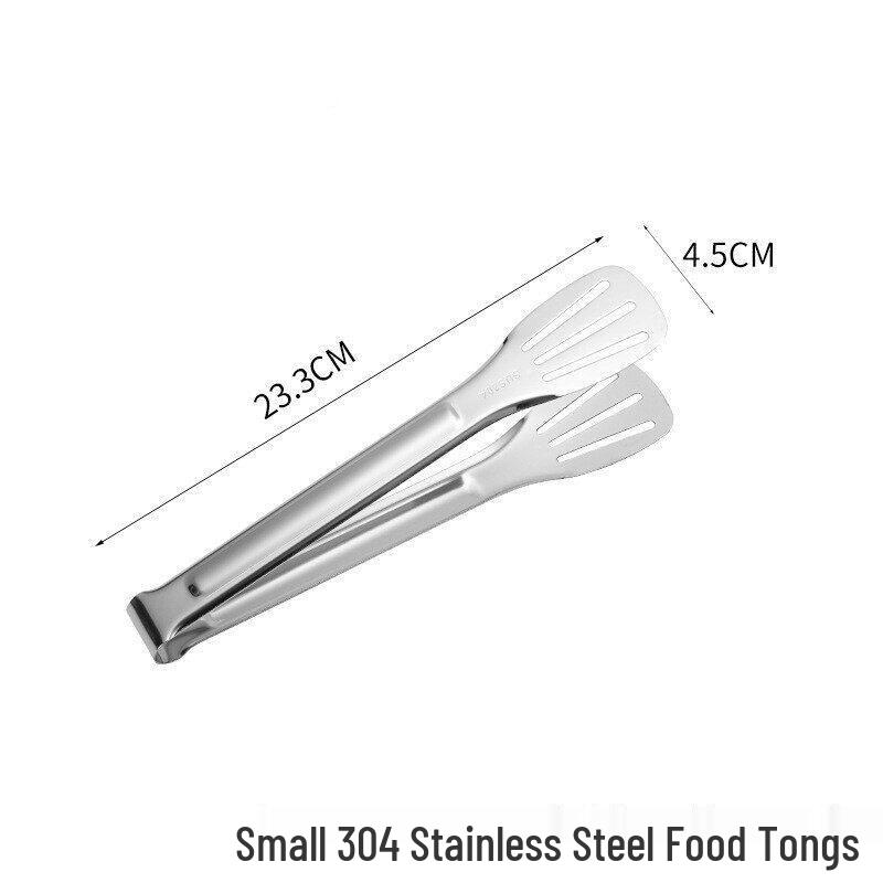 304 Stainless Steel Heat-Resistant Kitchen Tongs for Grilling, Frying, and Baking