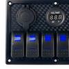 Panel spínačů Nehořlavý Dva USB porty Robustní 6 LED kolébkový spínač pro loď