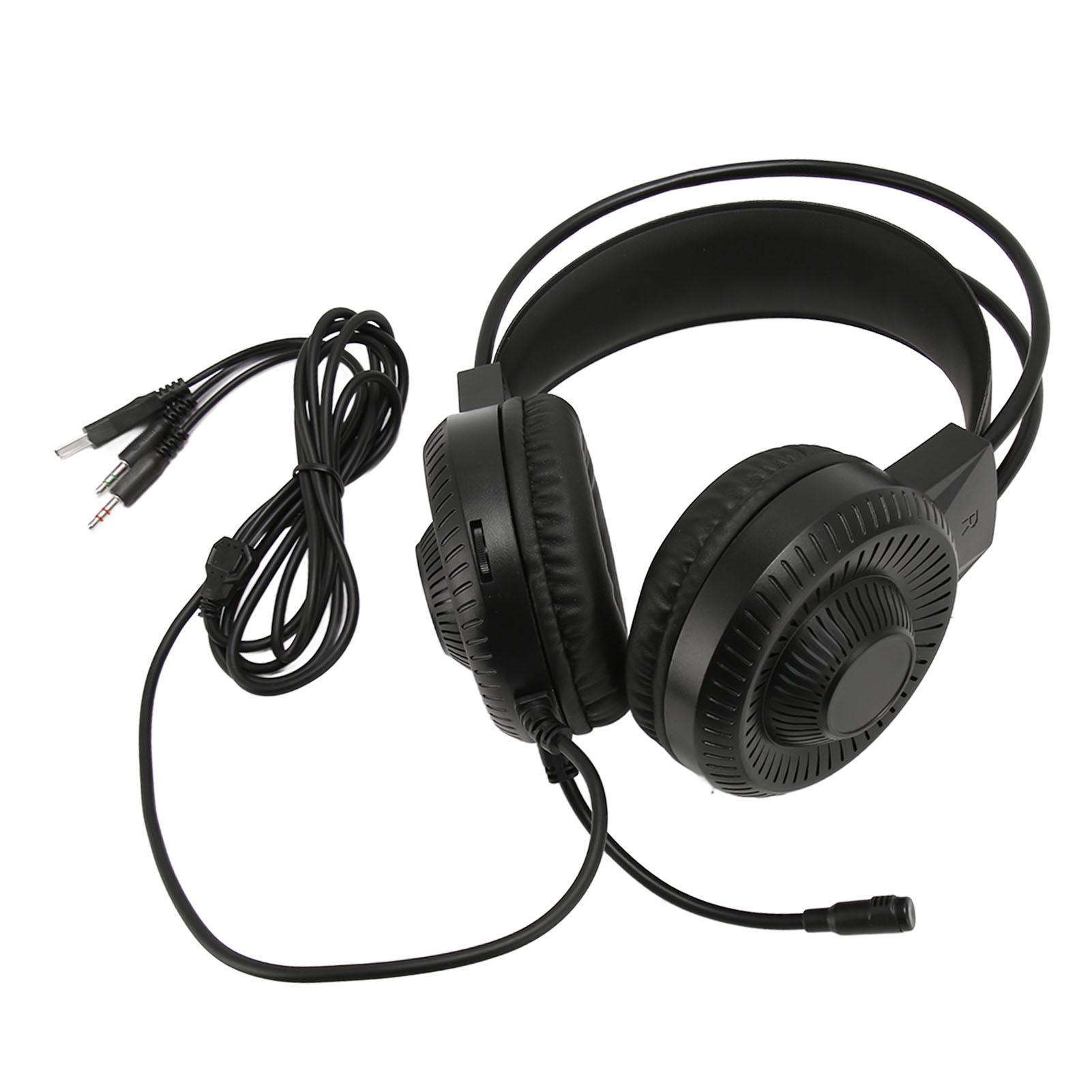

RGB Wired Gaming Headset with Microphone 3.5mm Plug Deep Bass Surround Gaming Headphones for Computer Laptop