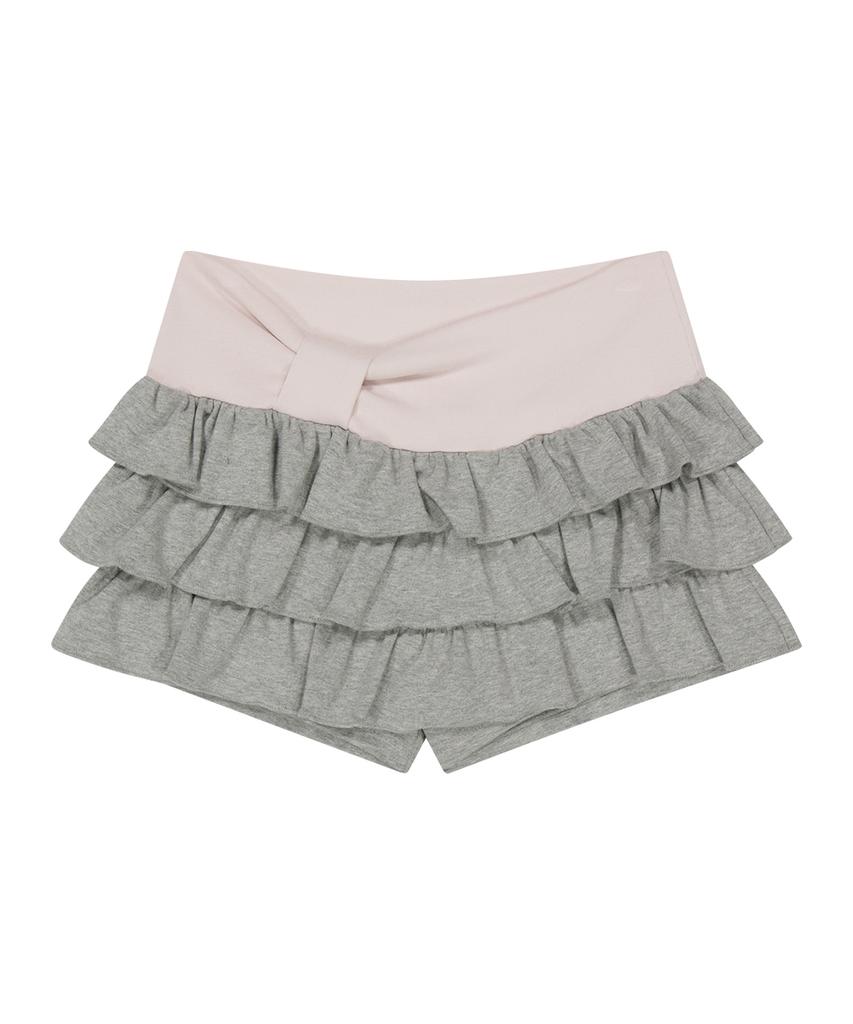 Iligo Bow Tiered Skirt Pants Melange