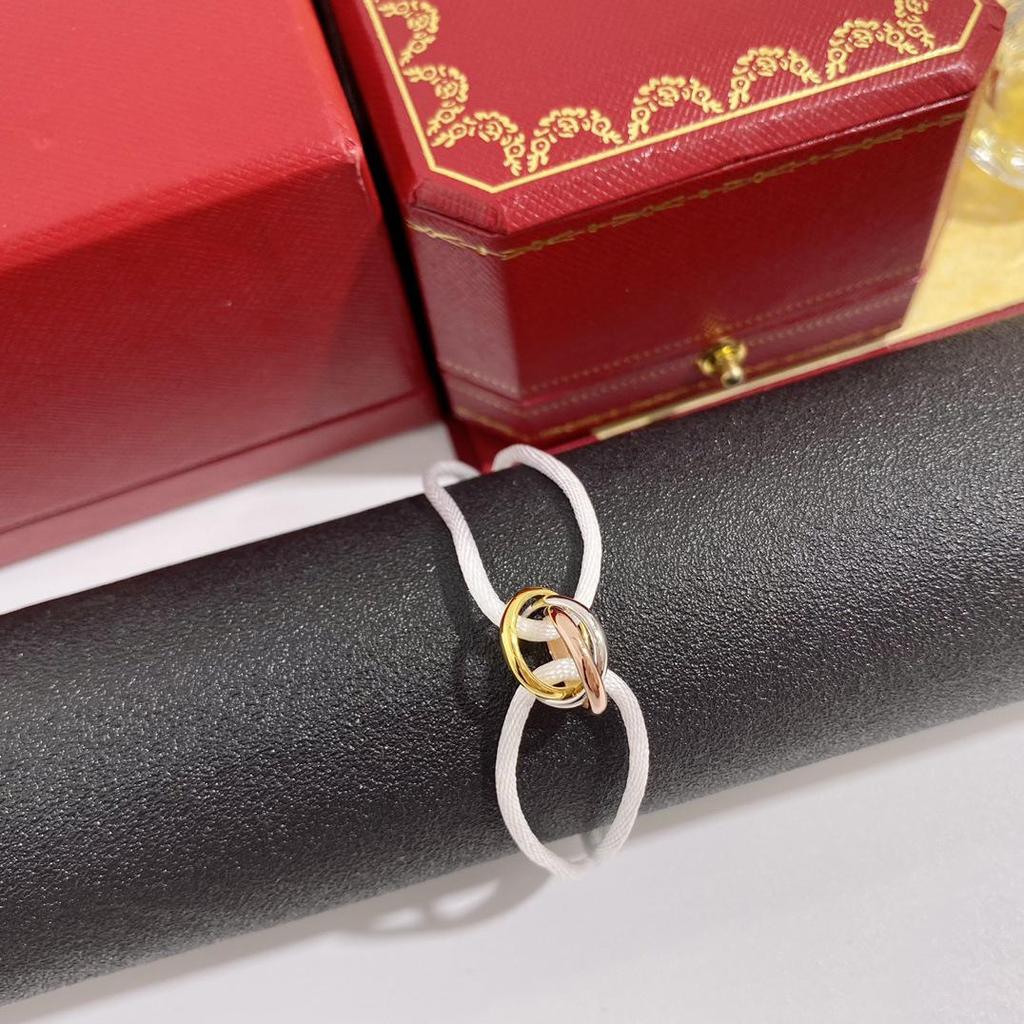 Three-Color Hand-Woven Red Rope Bracelet: Lucky Valentine's Gift for Couples.