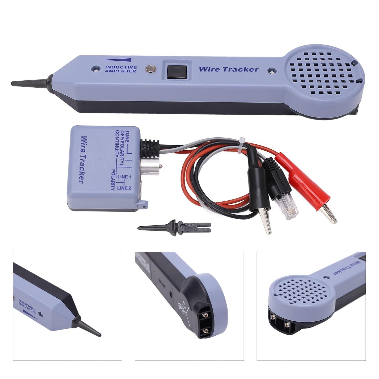 Ejoyous Network Cable Tester, Network Cable Tracing Tester Kit, Tone and Probe Kit Audio Adjustable Induction Amplifier Cable Toner Detector