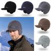 Knitted Baseball Cap For Men Warmth Windproof Winter With Ear Protection For Casual Outdoor Use