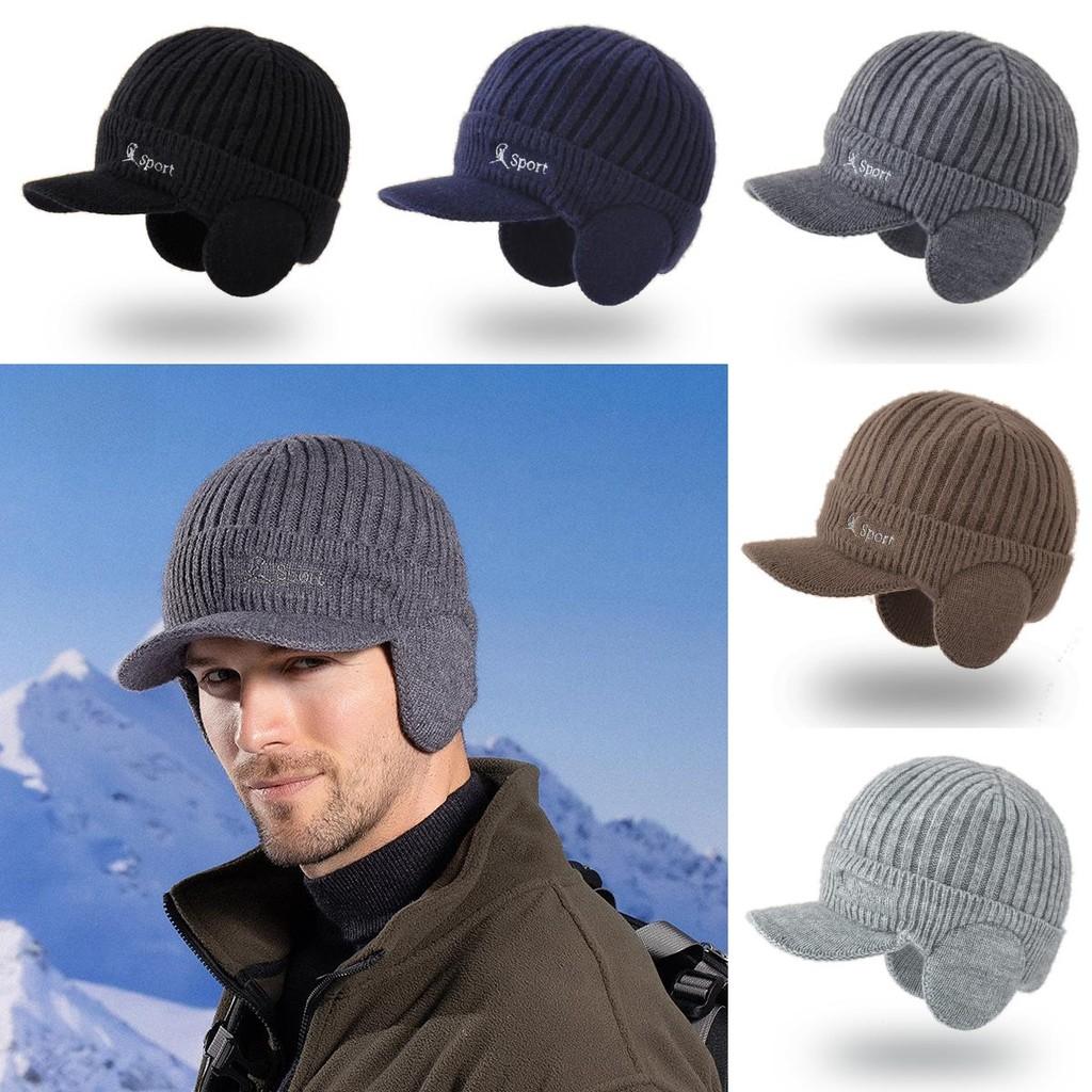 Knitted Baseball Cap For Men Warmth Windproof Winter With Ear Protection For Casual Outdoor Use