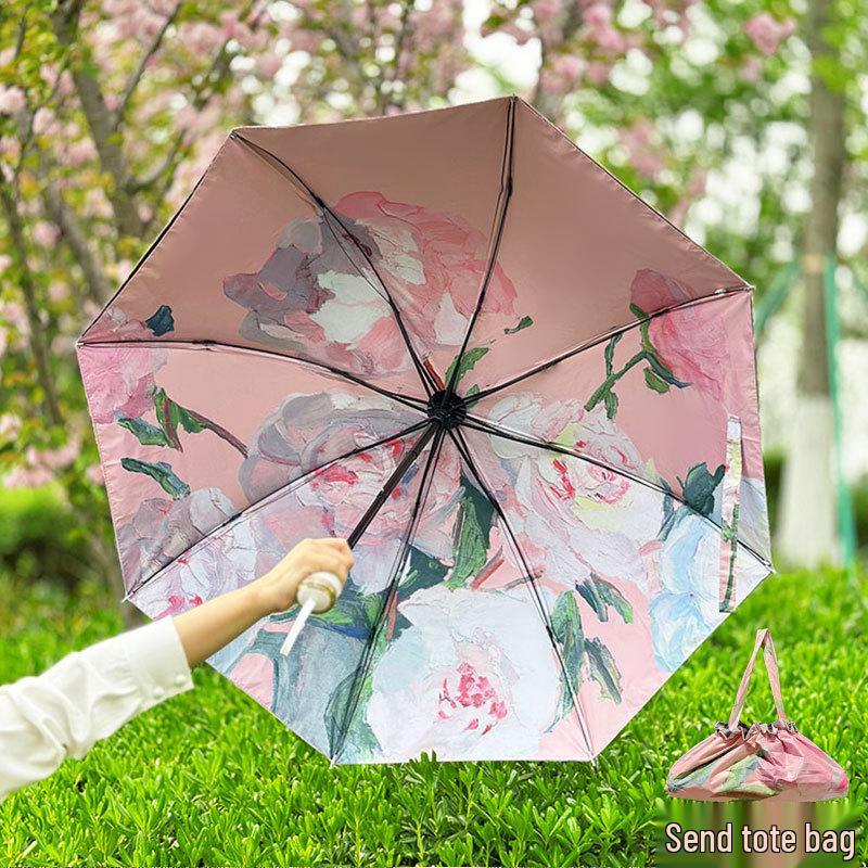 

Знижка 50% на двосторонню парасольку від сонця з квітковим малюнком - Двошарова парасолька від сонця з захистом від УФ-променів для будь-якої погоди