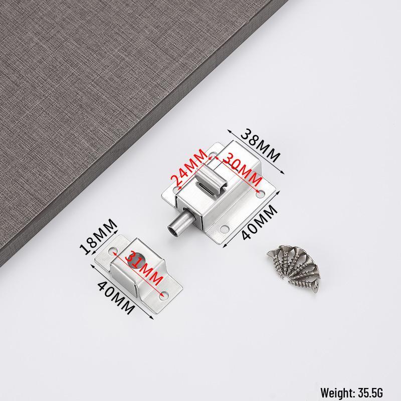 Stainless Steel Automatic Spring Bolt for Small Doors and Windows - Surface Mounted Latch for Wooden and Bathroom Doors