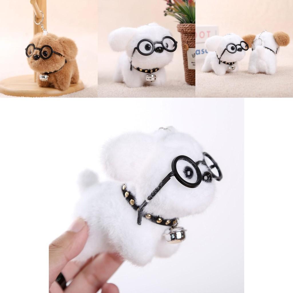 Plush Dog Keychain With Glasses For Girls And Collectors