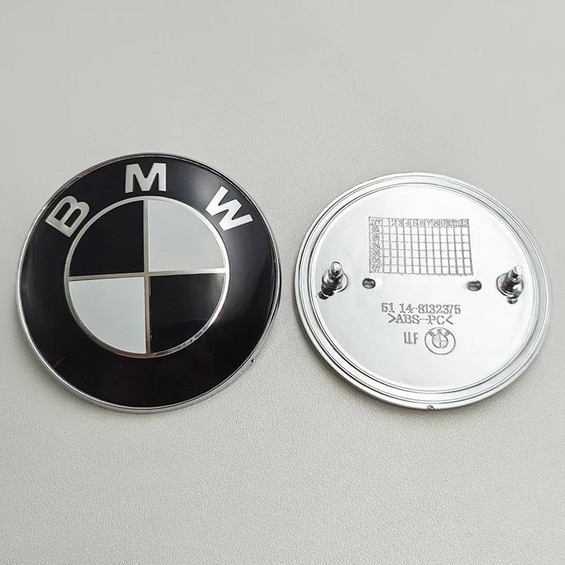 3d ABS 74mm 82mm Car Front Hood Emblem Bonnet Logo Rear Trunk Badge For BMW E39 E46 E90 E60 E91 E91 E61 E62 E87 G20 Accessories