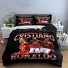 Set Biancheria da Letto Calcio Cristiano Ronaldo Set Copripiumino Copripiumino Federe  (1*Copripiumino 2*Federe, senza piumino)