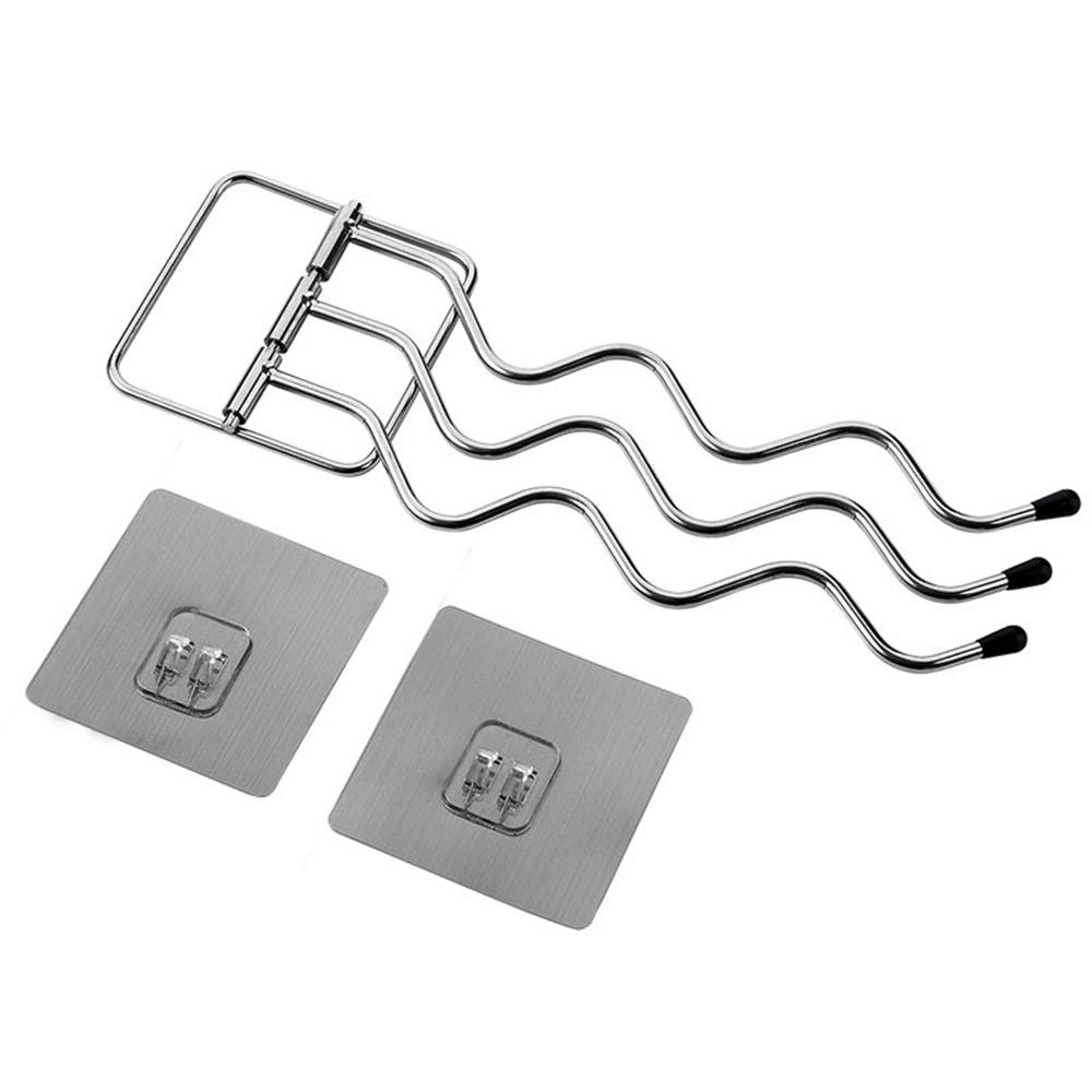 

1 шт. самоклеящиеся кухонные держатели для полотенец на 180 градусов, вешалки для ванной, органайзер, полки, подвесной крючок серебряный