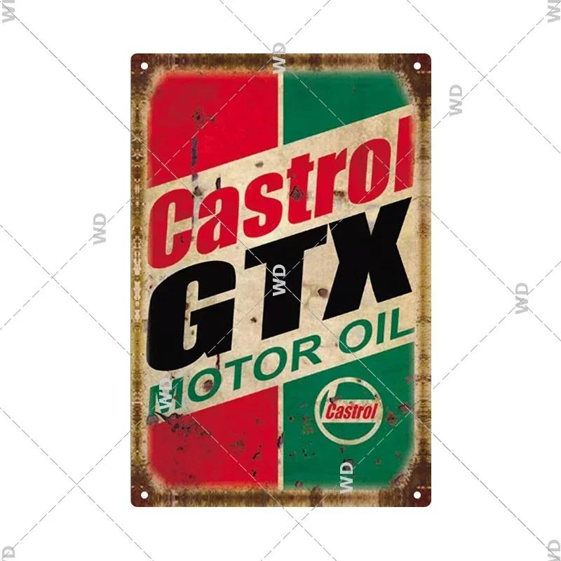 

Castrol Motor Oil Tin Sign - Perfect for Vintage Garage Decor - Gas Station Style Wall Plate