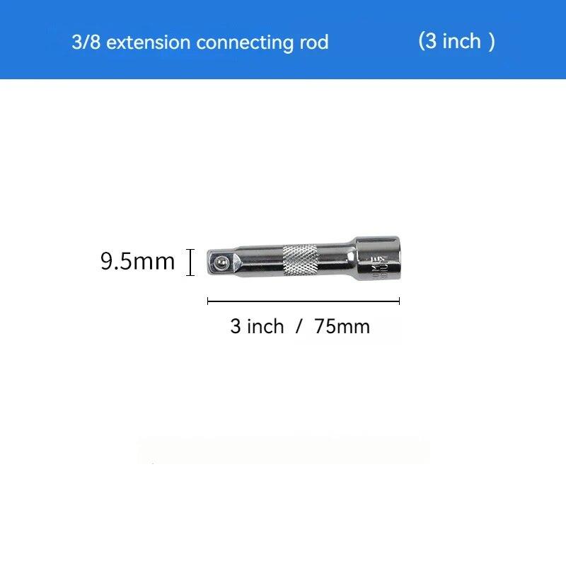 1/4 3/8 1/2 Socket Ratchet Wrench Extension Bar 50/75/100/125/150/250mm Long Bar Steering Sleeve Connecting Rod Accessories
