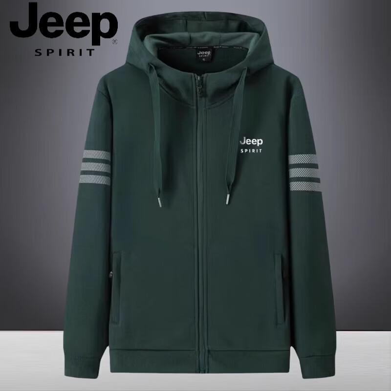 JEEP SPIRIT Men s Hooded Zipper Cardigan Sweatshirt 3XL