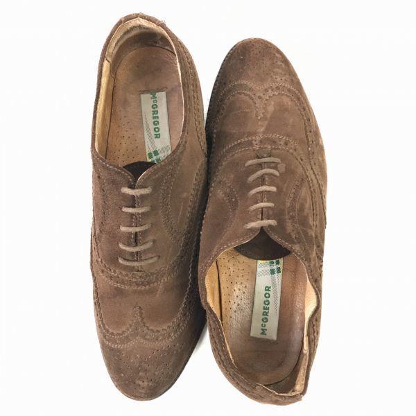 Vintage 80er-90er McGREGOR Leder Wingtip Business Schuhe Größe 26.0 Braun(GEBRAUCHT)