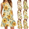 Robe de plage tendance pour femme, sans manches, col rond, imprimé floral
