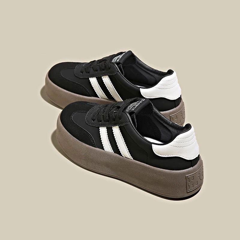 Leather platform women's shoes spring and summer new versatile little white shoes casual sports shoes