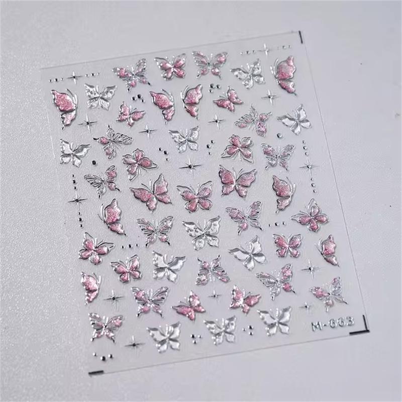1PCS French Jelly Nail Stickers Dreamy Bubble Meteor Butterfly Star Moon Self Adhesive Stickers For Nail DIY Nail Art Decoration
