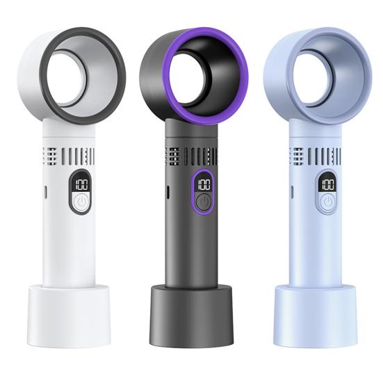 Bladeless Fan Digital Display High-speed Strong Airflow Low Noise Rechargeable Lightweight Portable Personal Cooling Fan