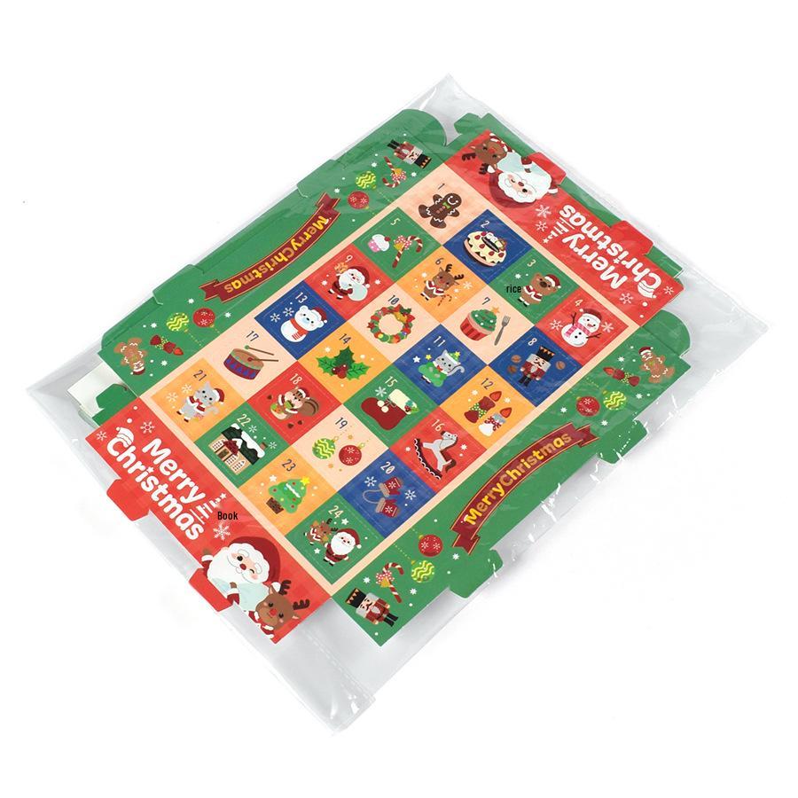 24-Grid DIY Christmas Surprise Box with Snap-Button Closure (5-Pack)