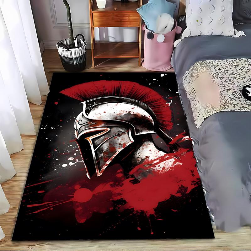 

Roman Warrior Helmet Rug, Artistic Style Suitable for use as an anti-slip game mat for living room and bedroom sofas 40x60cm( 15x23in )