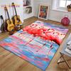 3D Flamingo Rug Carpet for Livingroom Bedroom Kids Room Colorful Modern Rug Non Slip Floor Carpet INS Style Decor Flower Carpet