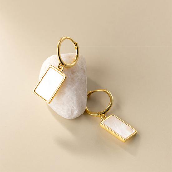 1 pár dámských náušnic huggie Antialergické Lesklé Geometrický Obdélníkový Tvar Kontrastní Barva Ozdoba Uší Nerezová Barvostálá Dámské Visací Náušnice