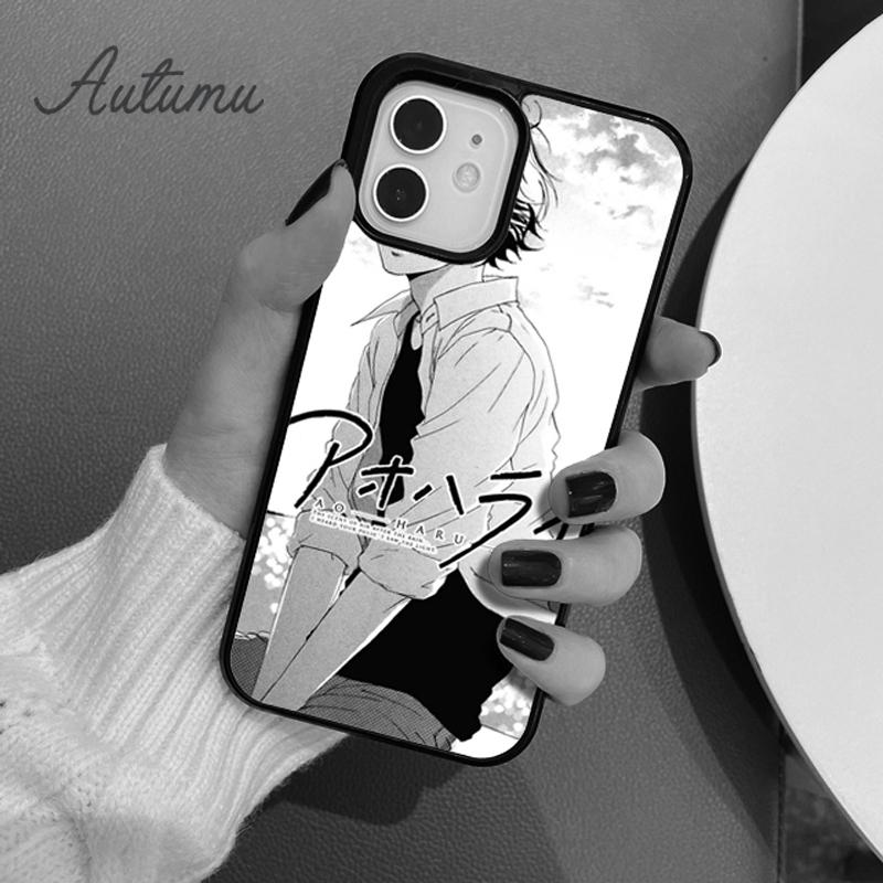 Pouzdro na telefon s motivem anime Ao Haru Ride Kiss pro iPhone 11 12 13 14 Pro Max mini X XR XS SE 2020 6S 7 8 Plus Samsung Galaxy S21 S22