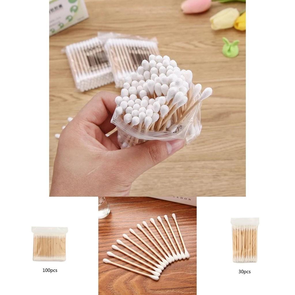 Premium Quality 30/100 Disposable Ultra-small Cotton Swab Lint Free Micro Brushes For Gentle Cleaning