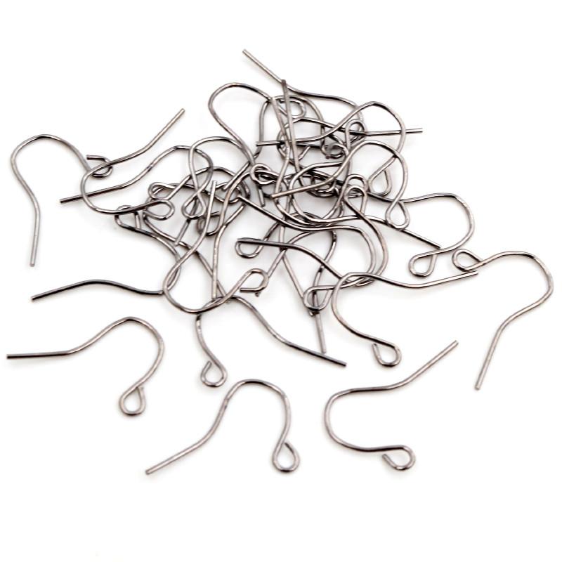 100pcs/lot 21x12mm Silver Plated Gold Color Earring Findings Ear Hook Earrings Clasps For Jewelry Making DIY Earwire Supplies