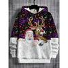 Full Print Christmas Santa Claus Elk Hoodie New In Men Women Casual Pullovers Sweatshirts Clothes Xms Gift Snowman Pullovers