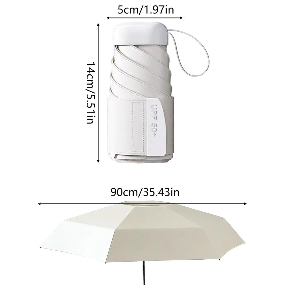 Mini Travel Umbrella Rainproof Sunproof UV Protection UPF 50 Folding Sun Umbrella Travel Size For Kids Women Adults Summer Beach