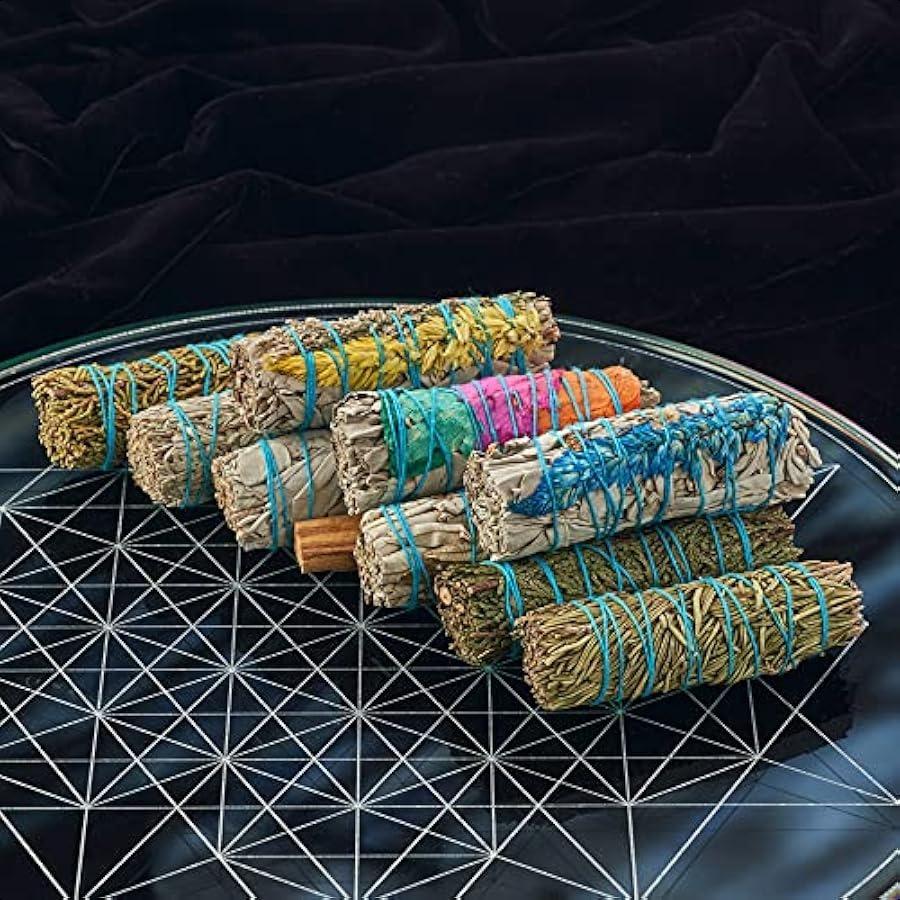 10 Sage Smudge Sticks ~ White Sage Rosemary Cedar Juniper Palo Santo 3 Flower Sages Blue Sage Yerba Santa Smudge Kit Unique Nat