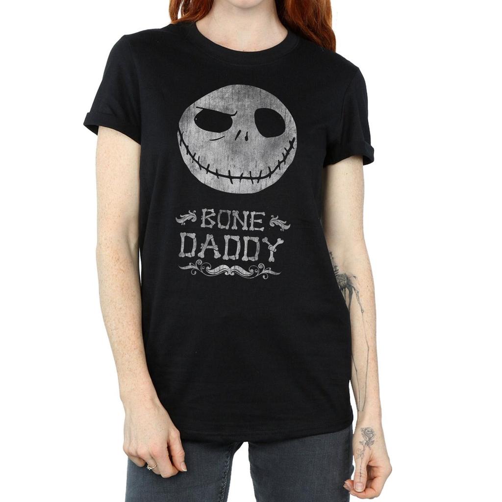 Disney Womens/Ladies Nightmare Before Christmas Bone Daddy Cotton Boyfriend T-Shirt