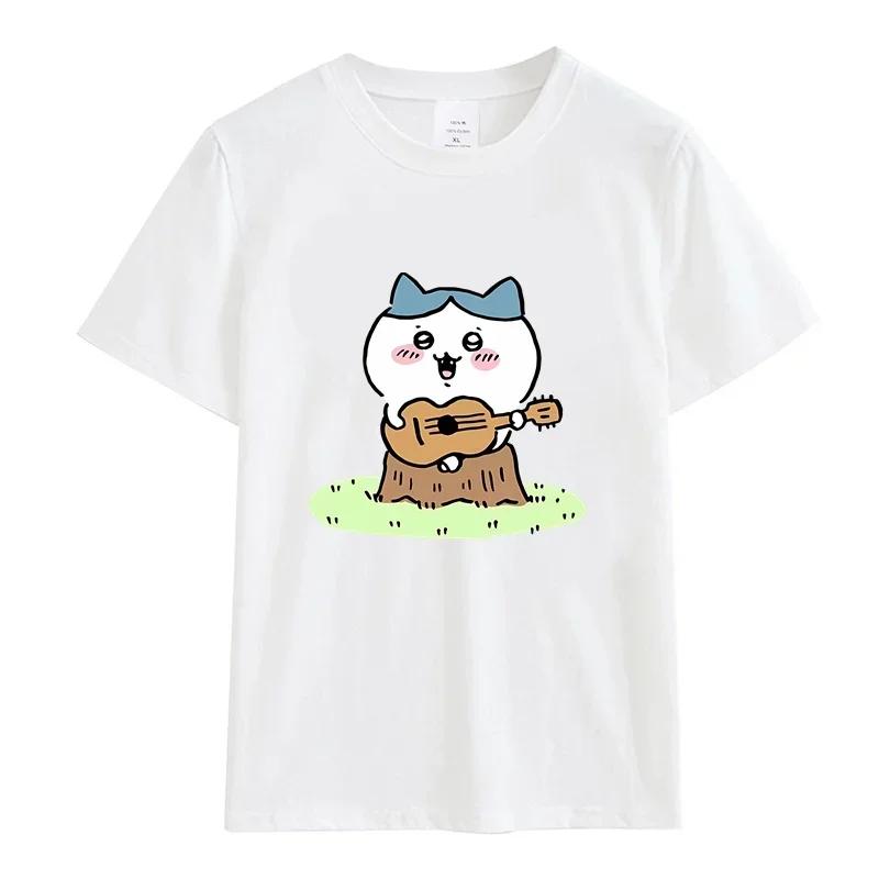 Cute Usagi Dance Print T-shirt Trendy Y2k Streetwear Woman Shirt Kawaii Anime Pattern Tee Shirt Harajuku Cotton Short-sleev Tops