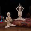Statuie schelet meditație și statuie schelet yoga set mini rășină artizanat ornamente decorațiune petrecere halloween masă gotic