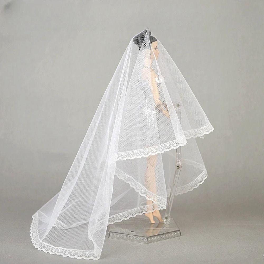 Bridal Doll Lace Veil Headwear Doll Wedding Veil Dolls Accessories Doll Veil  1/6 BJD