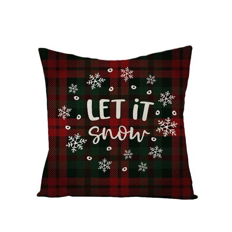 Christmas Linen Pillowcase Home Holiday Decoration Gift Pillow Cushion Cover