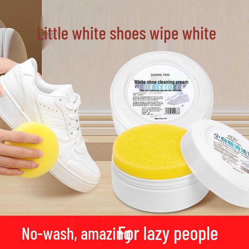 White Shoe Cleaning Kit: Whitening, Stain & Yellowing Remover with Deoxidizing Brush & Polishing Paste