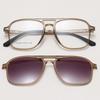 TR90 Magnetic Cover Glasses Double Beam 2-in-1 Men's Glasses Frame Polarized Sunglasses Optical Prescription Frame Women TJ2193