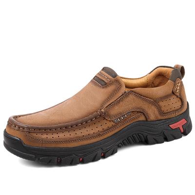 Ręcznie robione skórzane męskie buty codzienne na zewnątrz wsuwane mokasyny męskie skórzane buty płaskie mokasyny buty do chodzenia