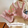 Jiatu's new thermal gloves, wool autumn and winter women's windproof knitted solid color cold-proof cashmere cycling gloves