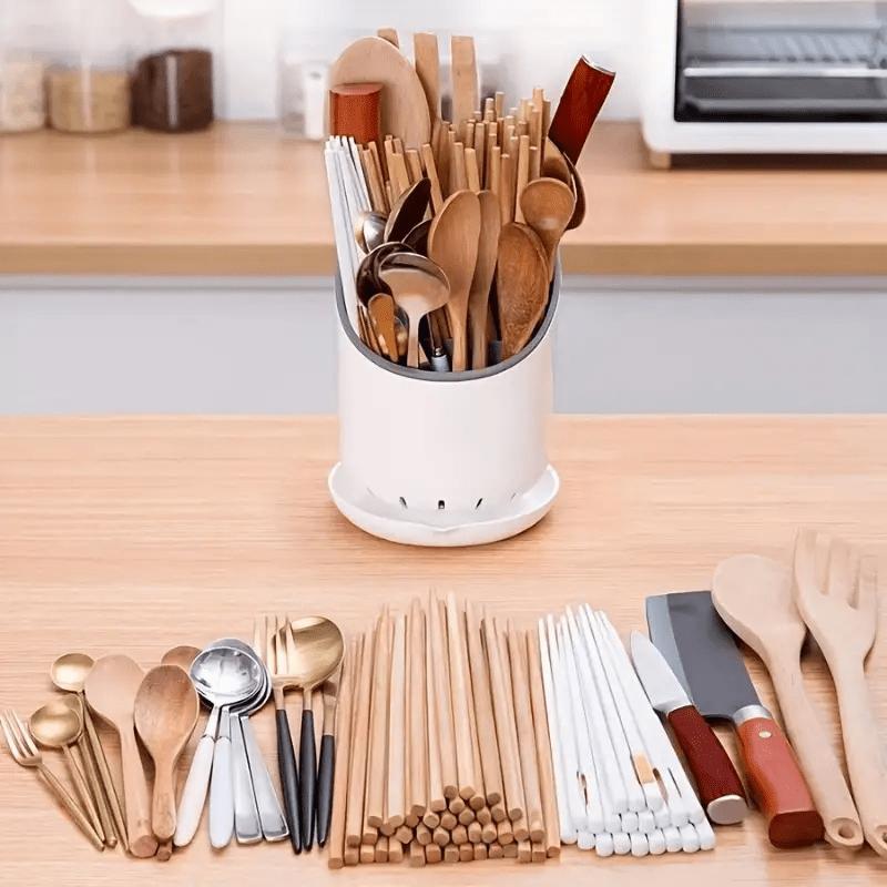 1PC Kitchen Storage Chopsticks Tube With Drain Plate Tableware Storage Holder Home Kitchen Organizer Rack Chopstick Drain Box